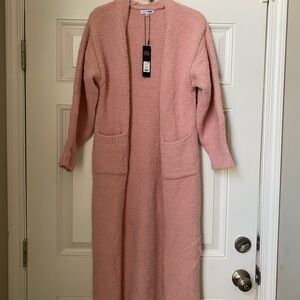 Fashion Nova Plush Open-Front Cardigan - Pink